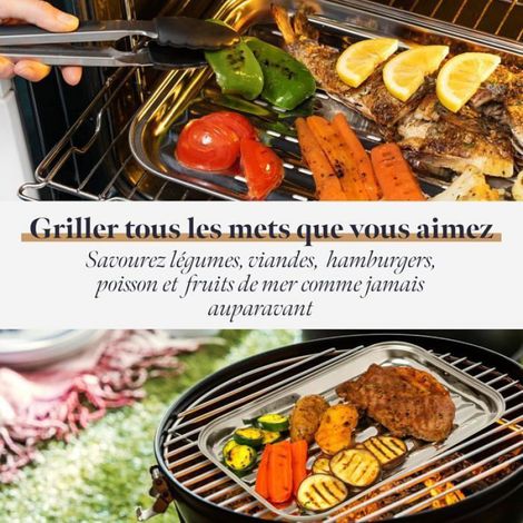 Panier A Grillade - Acier Inoxydable SUS304 - Pour Barbecue Charbon Gaz Electrique - 2 Unites (1/5)