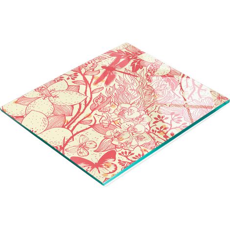 Planche décorative en verre avec motif libellule pour présenter des amuse-gueules 60 x 52 cm (1/5)