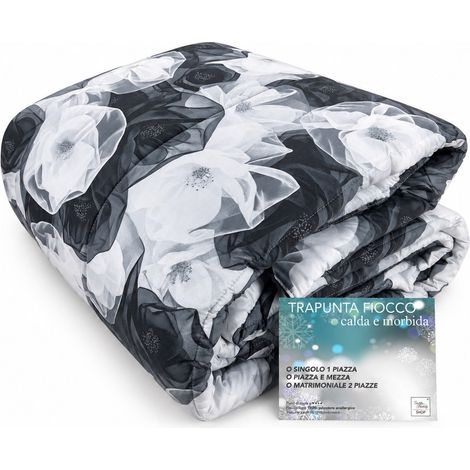 Trapunta Zaffiro Nero, Piumone Invernale 300 g/m² in Microfibra Manopesca Made in Italy 1 PIAZZA E MEZZA (1/5)