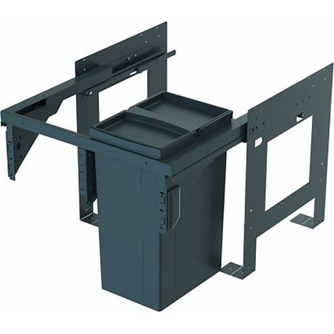 WESCO® Abfallsammler Pullboy Soft Fusion 480 K/600-1, anthrazit, Einbau rechts (1/2)