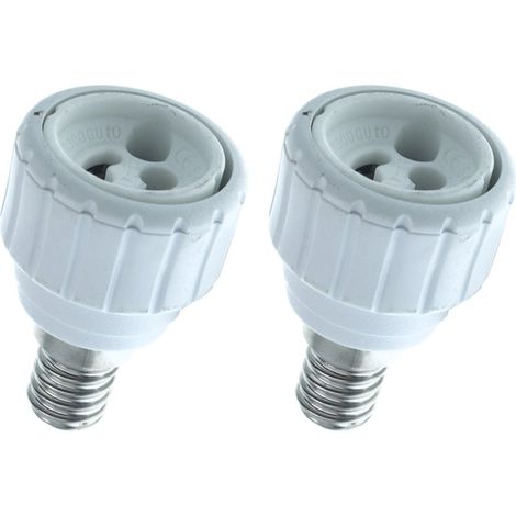 2 PZ Convertitore Adattatore Portalampada Per Lampada Attacco Da E14 a GU10