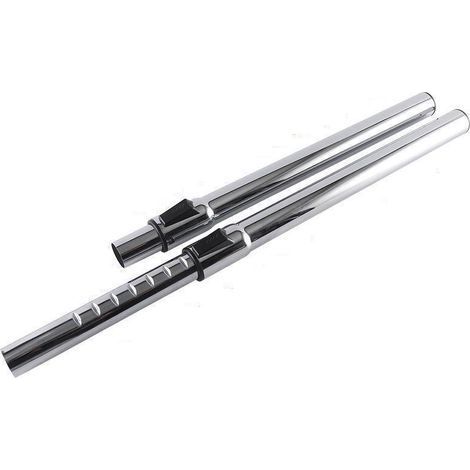 Raccord de tube d'extension d'aspirateur en acier inoxydable robuste et tube de remplacement d'aspirateur compatible, calibre 32, rétractable, longueur totale de 470 mm (1/2)