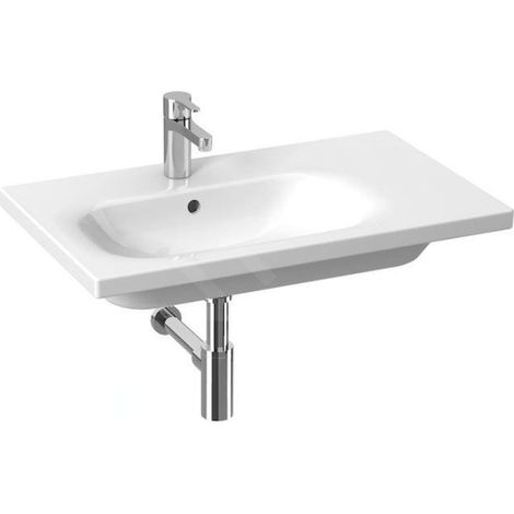 Jika Mio-N - Lavabo, 75x45 cm, avec trop-plein, trou pour robinetterie, Jika Perla, blanc H8117101001041 (1/3)
