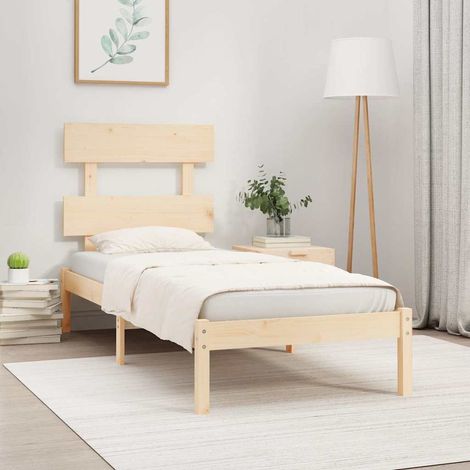 vidaXL Cadre de lit sans matelas 75x190 cm bois massif (1/5)