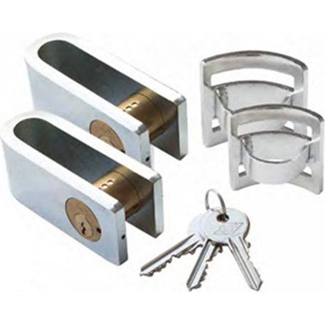 Set di 2 lucchetti per tapparelle con chiave a balestra c-150i/chiavi uguali
