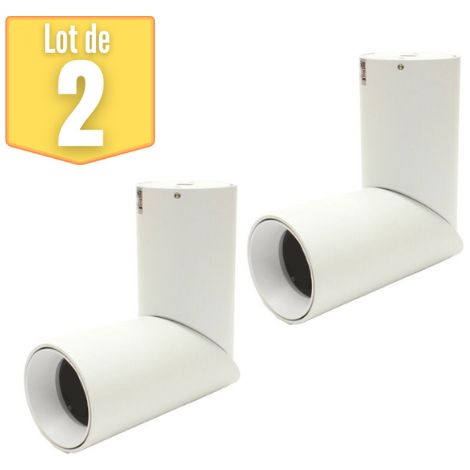 Lot de 2 Plafonniers spots tubes GU10 IP20 blanc (1/4)