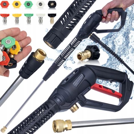 Pistola Alta Pressione Pro Clean Gun PCG1 Set – 5 Ugelli Rosfix  4000 PSI  Compatibile con Kärcher, Bosch, Kranzle
