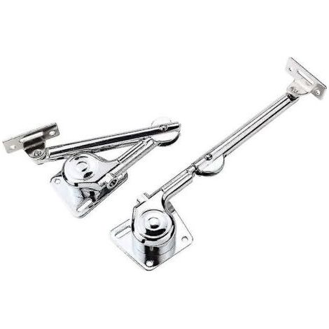 Charnières de support hydrauliques, un ensemble de deux, à utiliser comme composants de support pour les couvercles pliants à fermeture lente des portes d'armoires de cuisine. (1/5)