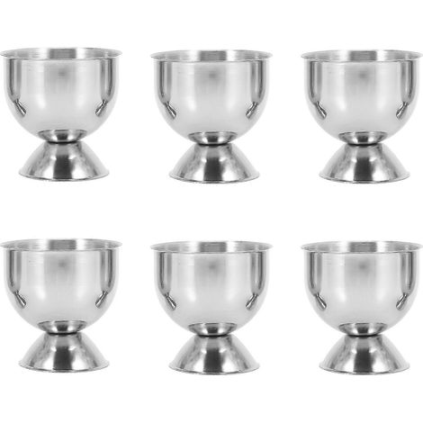 Eierbecher-Tablett aus Edelstahl, Halter für gekochte Eier, zur Herstellung kleiner Weingläser, 6 Sets