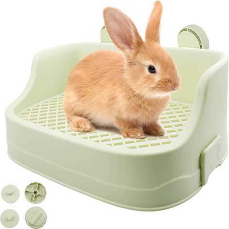 Bac à litière pour lapins avec tiroir amovible : litière pour lapin, cochon d'Inde, hamster, chinchilla, furet - Vert (1/5)