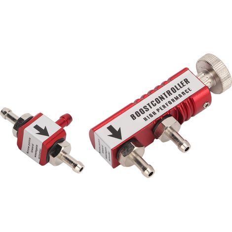 Kit Régulateur de Pression Turbo Manuel 1-30PSI, Alliage Aluminium, Universel, Rouge, Réglable Haute Performance (1/5)