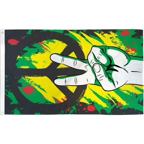 BANDIERA PACE GRAFFITI 150x90cm - BANDIERA DELLA PACE 90 x 150 cm - AZ FLAG (1/2)