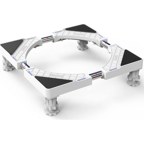 Waschmaschinen-Untergestell für Kühlschrank, Waschmaschine, Trockner, Längenverstellbar 50 cm – 66 cm, Traglast 300 kg, mit Geräuschreduzierungseffekt