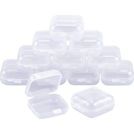 20 mini boîtes de rangement transparentes – Petites boîtes en plastique avec couvercles pour bijoux, perles et accessoires (1/5)