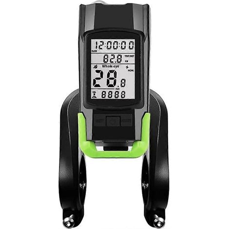 Ordinateur de vélo sans fil GPS 3 en 1 avec compteur de vitesse, éclairage et avertisseur sonore de 120 dB - WELLNGS (1/5)