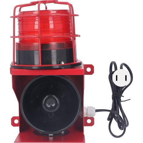 Alarme sonore et lumineuse industrielle, klaxon de sirène haute puissance 115db, sécurité sonore et visuelle, Installation murale, prise US 110V (1/5)