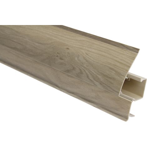 PVC Sockelleisten Sparpakete Fußbodenleisten 23x65mm Modern Kabelkanal (30 Meter / 15 Leisten, 8698 Holzoptik Esche)