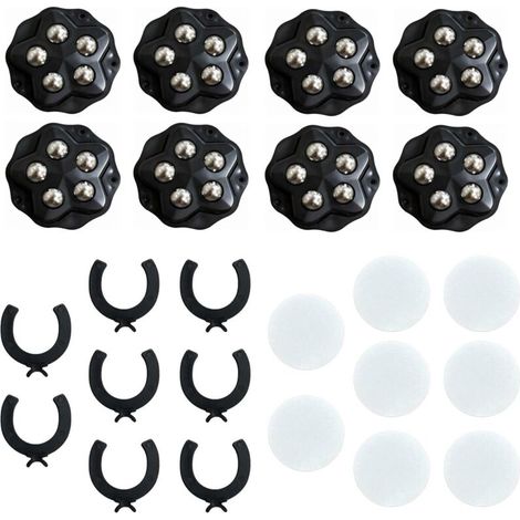 Bardusch-8 mini roulettes auto-adhésives à 5 billes, pivotantes 360°, pour meubles lourds, valises et électroménagers (1/5)