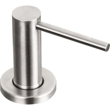 Distributeur De Savon - Acier Inoxydable Et Plastique PE - Pour Cuisine Et Salle De Bain - Capacité 500 Ml - Finition Nickel Brossé (1/4)