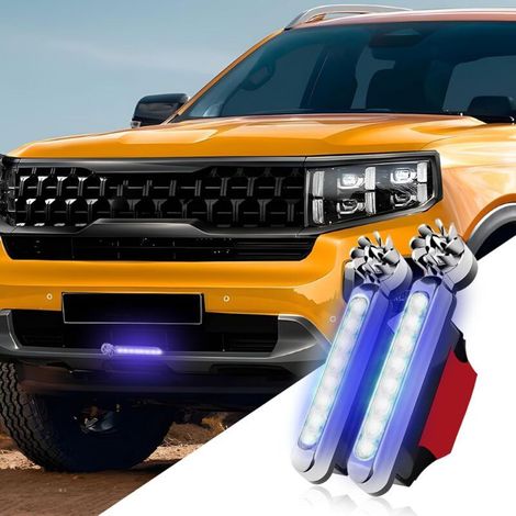 Lot de 2 feux de jour à LED pour véhicule, alimentés par le vent, sans alimentation externe, étanches, pour véhicule tout-terrain (bleu) (1/5)