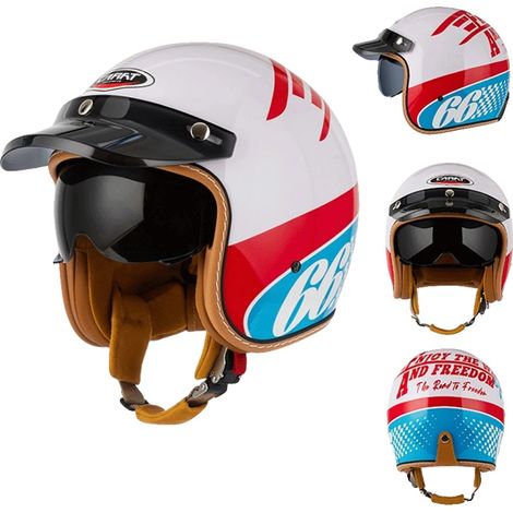 Casque de moto, résistant aux chocs, ajustement confortable, BLANC-b, L (1/2)
