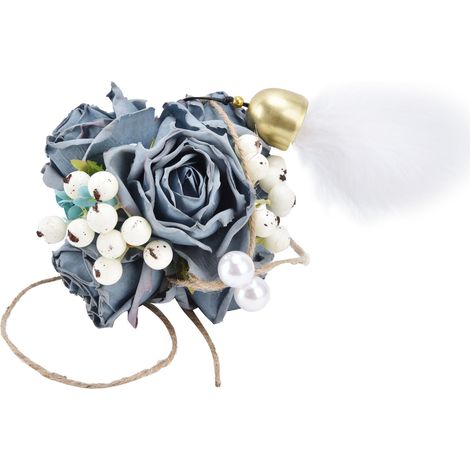 Artificial Floral Ball Simulation Flower Ball Innovative Photography Tool with Jingle Bell Feather