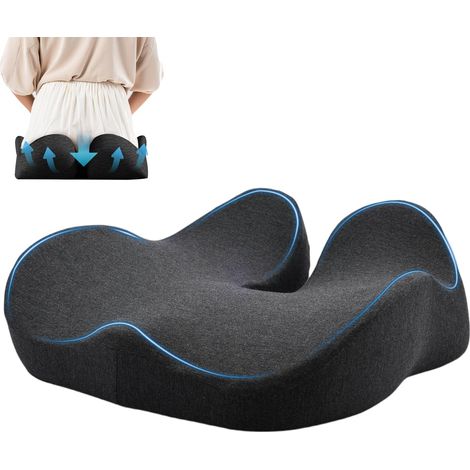Coussin Coccyx,Coussin Chaise Bureau Orthopédique en Mousse à Mémoire de Forme,Assise pour Soulager la Douleur Sciatique,Fesses,Anti-Glissant,Coussin Assise Ergonomique pour Voiture/Bureau (1/5)