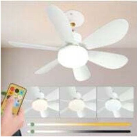 FENOPLASTICAUlisem 52cm Silencieux Ventilateur de Plafond avec Lumière et Telecommande, 40W Lampe Ventilateur Plafond avec Douille E27, Dimmable LED Ventilateur Plafond pour Chambre, Salon, 3 Vitesses (1/4)
