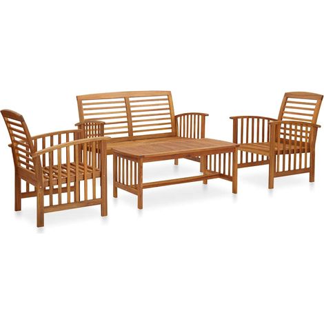 vidaXL Salon de jardin 4 pcs Bois d'acacia solide (1/5)