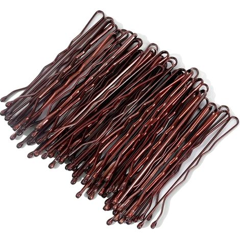 Horquillas para el cabello, material de aleación, diseño moderno, color marrón, 500 unidades. (1/2)