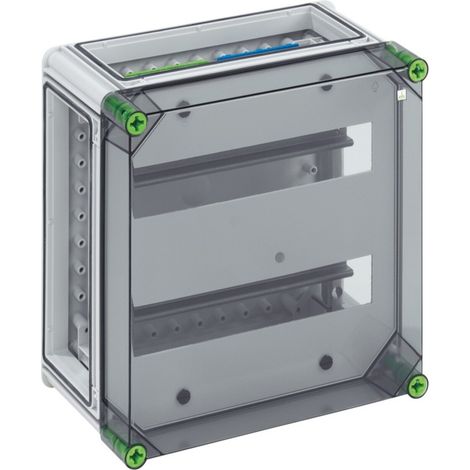Spelsberg Automatengehäuse, transparent, Schutzart IP65, 28 TE, Schlagfestigkeit IK08, Schutzklasse II, Bemessungsisolationsspannung 400V AC, halogenfrei, 01522801 (1/2)
