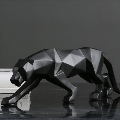 Skulptur Ornamente Geometrische Skulptur Leopardenstatue aus Kunstharz (1/5)