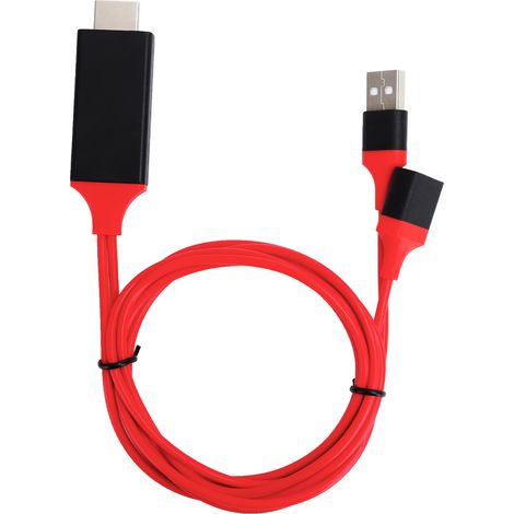 Câble d'adaptateur USB Type-C vers HDMI 1080p pour téléphone mobile iOS Android (Rouge) (1/5)