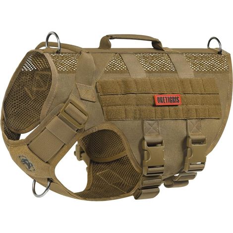 Harnais de sécurité réglable pour chiens de grande et moyenne taille, En maille Aire, Ultra respirant, Avec 2 poignées, Gilet pour chien (1/5)