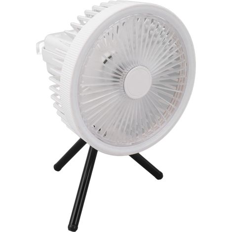 Stativ-Standventilator, USB-wiederaufladbar, einziehbar, tragbar, für Camping, zum Aufhängen, mit Fernbedienung und Nachtlicht (1/5)