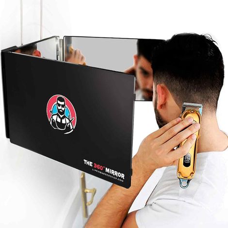 Miroir 360° - Self Cut Mirror - Miroir 3 Faces Pliable avec Crochets adaptables sur Toutes Les Surfaces (sans LED) (1/5)