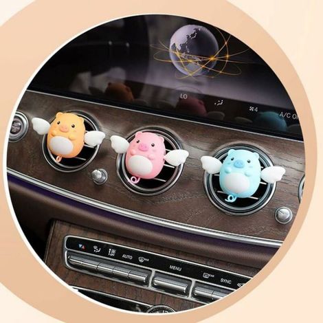 Clip De Ventilation Voiture - Cochon - ABS - 8,5 x 4,5 x 3 cm - Rose - 1 Pièce (1/4)