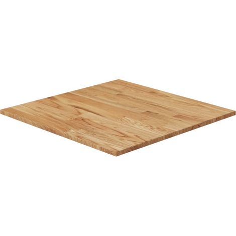 Plateau De Table Plan de travail - carré Marron clair70x70x1,5cm Bois chêne traité BV807379 - BonneVie (1/4)