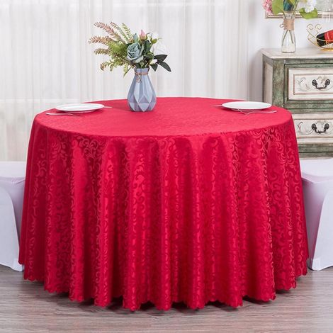 Nappe ronde Rouge 160cm en Polyester pour table basse & table à manger