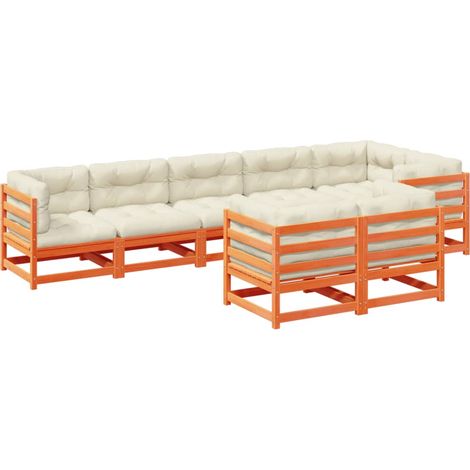 Maison Exclusive - 8-tlg. Garten-Sofagarnitur mit Kissen Wachsbra