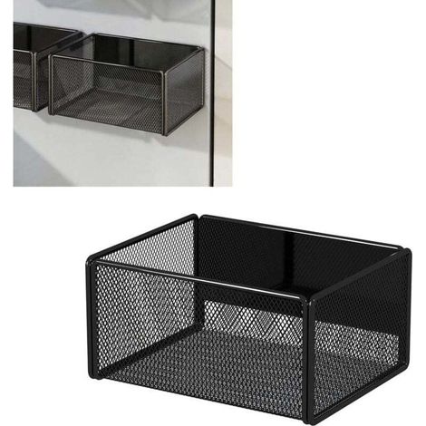 Lot de 2 étagères à épices magnétiques, gain de place, sans perçage, organisateur de réfrigérateur, étagère de cuisine murale (1/4)