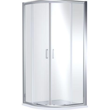 Balterley Ellenhall Quadrant Shower Enclosure & 6mm Safety Glass & 900 x 900mm Resin Tray in Chrome Frame, White Finish & 6mm Safety Glass