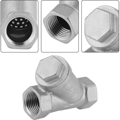 DN15 1/2" PT Gewinde Edelstahl Y-förmiger Siebpumpenfilter für Wasser und Gas (1/5)