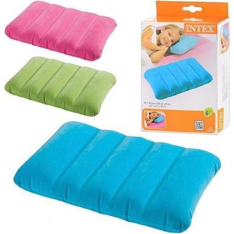 TRADE SHOP - Cuscino Kids Gonfiabile Floccato Accessori Campeggio 43x28x9cm Vari Colori 68676 - (1/5)