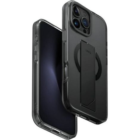 Funda de carga Uniq Heldro Magclick para iPhone 16 Pro Max, color negro. (1/4)