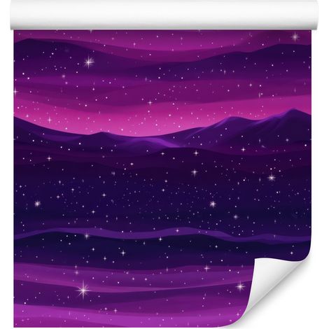 Papel pintado Galaxia Índigo Acuarela, Fondo Violeta 50x1000 cm (1/5)