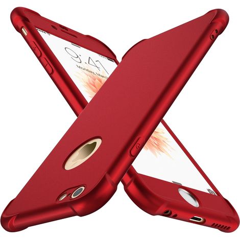 CUSTODIA ROSSA PER IPHONE 6/6S 4.7' 2X VETRO TEMPERATO (1/5)