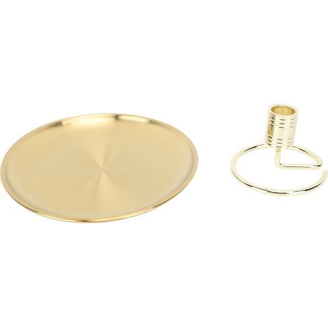 Moxa Collector Stick Storage Base Stainless Steel Round Stable Safe Compact Roll Burner Tray for Moxibustion Home Gold