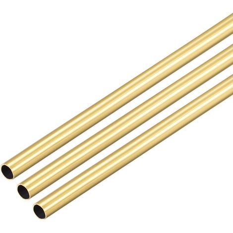 sourcing map Brass Tube Round 300mm Length 3mm External Diameter 0.2mm Wall Thickness Seamless Straight Pipe 3 Pcs (1/4)