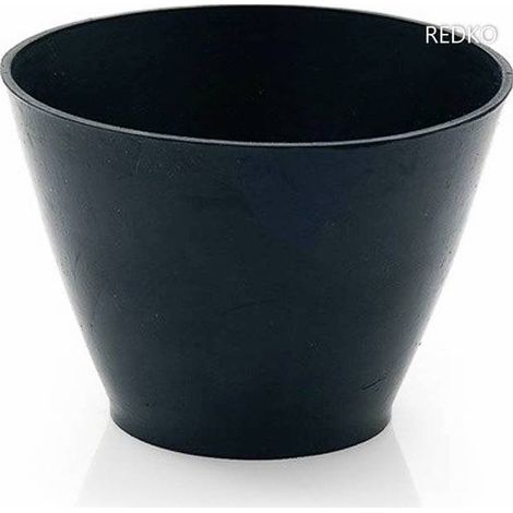 Creuset à plâtre Hauteur 130 mm Ø en haut : 125 mm / en b moyeu déporté indiqué pour laque nitroce caoutchouc noir